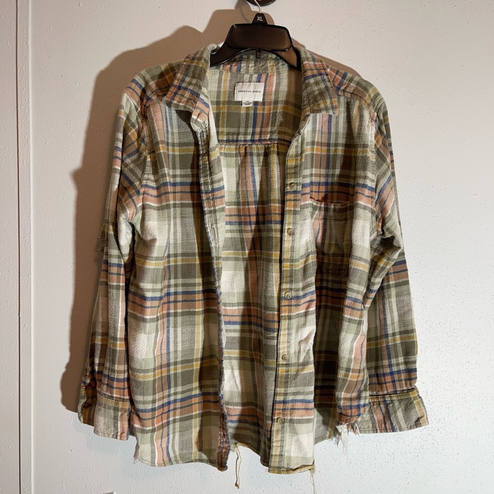 Comfy Distressed AE Flannel